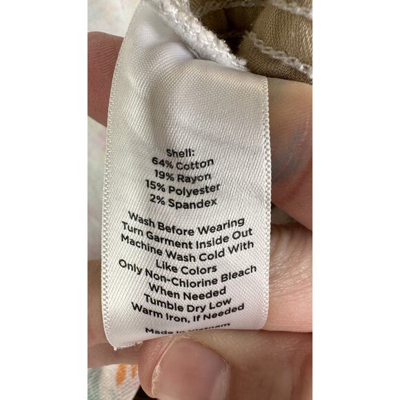 Talbots Pants Womens 2 Crop Legging Pastel Animal Print Stretch Summer‎ Casual - Picture 8 of 13